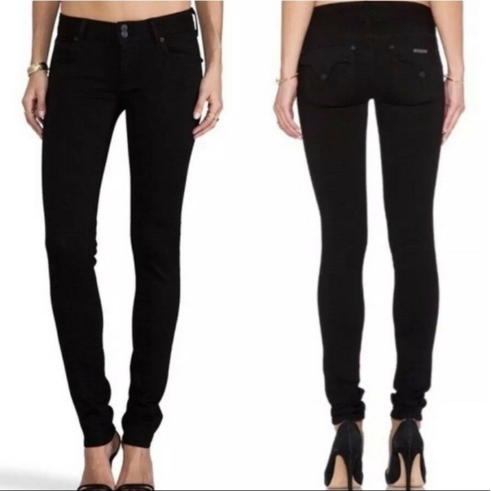 Hudson Black Collin Flap Pocket Skinny Jeans